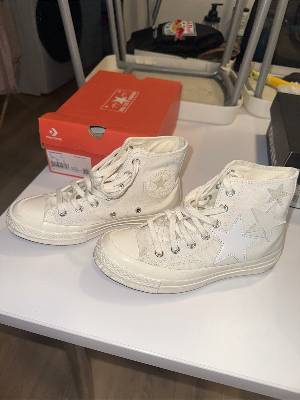Converse Cream High-Top Star Sneakers